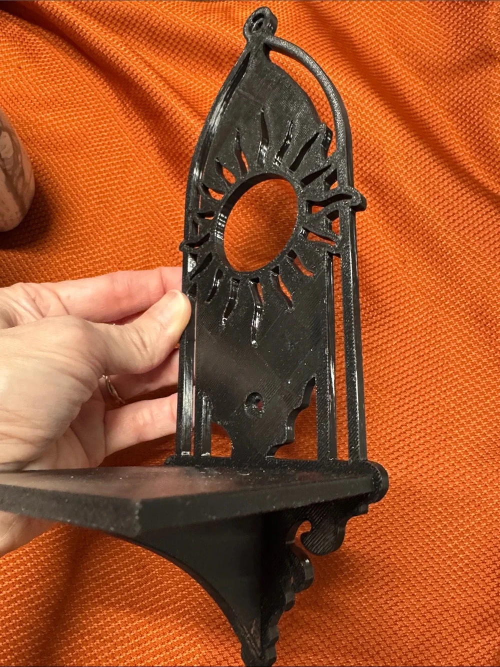 Pair 3D printed Black Sun and Moon Wall Sconces